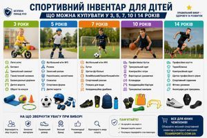 Спортивний інвентар для дітей різного віку: що можна купувати у 3, 5, 7, 10 і 14 років