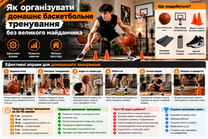 Як організувати домашнє баскетбольне тренування без великого майданчика
