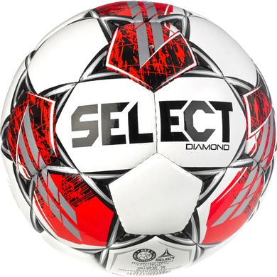 М'яч футбольний Select DIAMOND v23 біло-червоний, розмір 5 085436-127-5