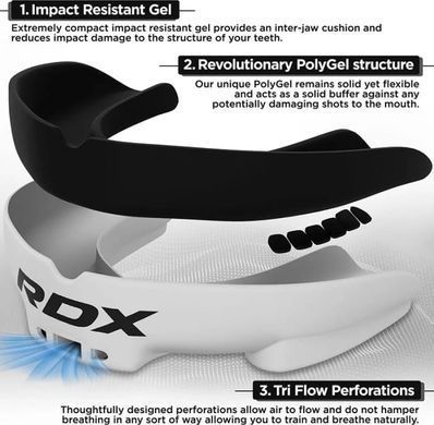 Капа RDX MOUTH GUARD JUNIOR белый, черный One Size GGS-3GWJ