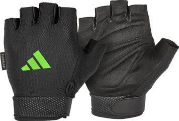 Перчатки для тренинга Adidas Essential Adjustable Gloves черный, зеленый L (ADGB-12455-NL) ADGB-12455-NL