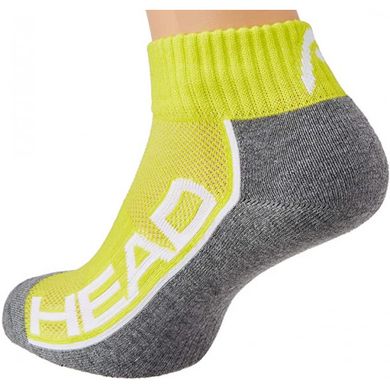 Шкарпетки Head PERFORMANCE QUARTER 2P UNISEX жовтий, сірий, білий Уні 43-46 00000019595