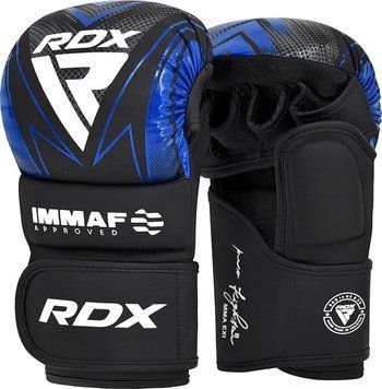 Боксерские перчатки RDX GRAPPLING GLOVES SHOOTER IMMAF-1 черный, синий XXL GSR-IMF-1U