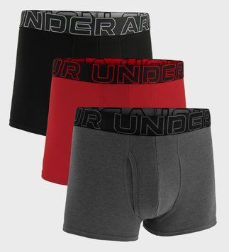 Труси UA PERFORMANCE COTTON - SOLID 3 3PK сірий, червоний, чорний XL (1383891-025) 00000032303