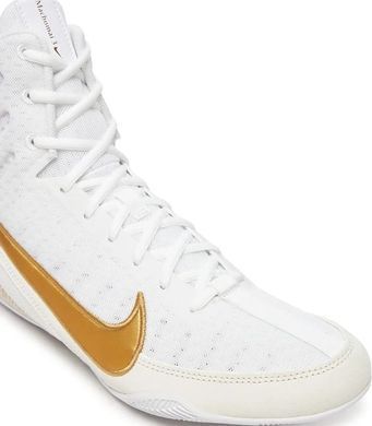 Взуття для боксу Nike Machomai 3 білий, золотистий 39 (6.5US) 24.5 см HF7333-100