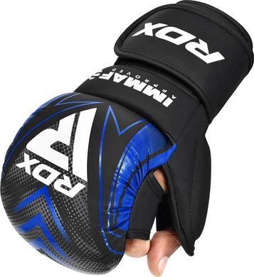 Боксерские перчатки RDX GRAPPLING GLOVES SHOOTER IMMAF-1 черный, синий XL GSR-IMF-1U