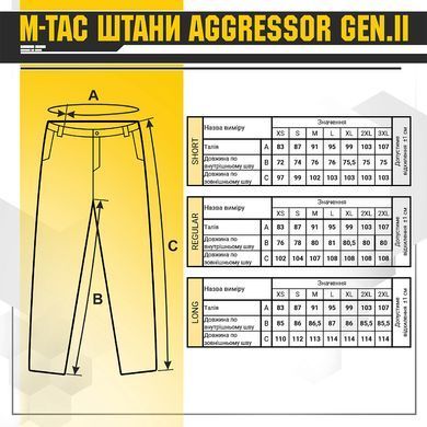 Штани тактичні M-Tac Aggressor Gen.II рип-стоп розмір L/R 20002008-L/R