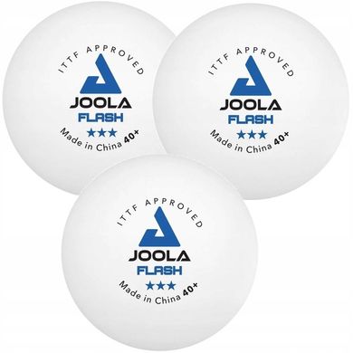 Мячи для настольного тенниса (3 шт) Joola FLASH 3* 40+ ITTF, white 40042
