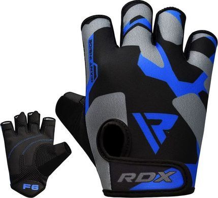 Тренувальні рукавиці RDX GYM GLOVES SUMBLIMATION F6 чорний, синій, сірий XXL (WGS-F6U) 00000041885
