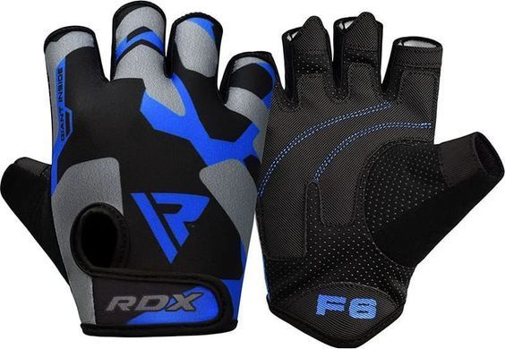 Тренувальні рукавиці RDX GYM GLOVES SUMBLIMATION F6 чорний, синій, сірий XXL (WGS-F6U) 00000041885