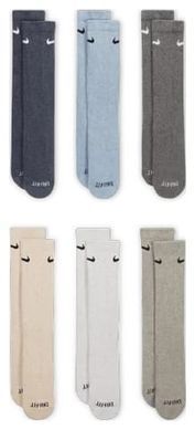 Шкарпетки Nike U NK ED PLS CSH CRW 6PR - 132 сірий, бежевий, блакитний Чол 46-50 SX6897-901