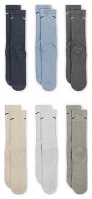 Шкарпетки Nike U NK ED PLS CSH CRW 6PR - 132 сірий, бежевий, блакитний Чол 46-50 SX6897-901