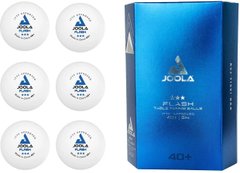 М'ячі для настільного тенісу (6 шт) Joola FLASH 3* 40+ ITTF, white 40041