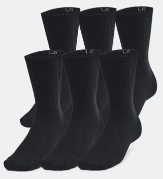 Шкарпетки Under Armour Essential 6pk Crew чорний Уні  1387058-001