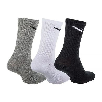 Шкарпетки Nike U NK EVERYDAY LTWT CREW 3PR чорний, білий, сірий Уні 46-50 00000017489