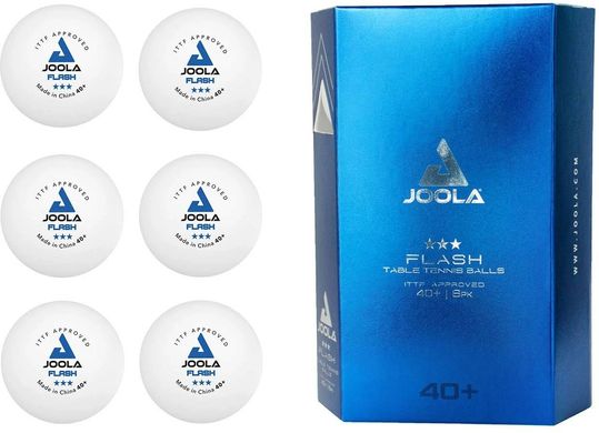 М'ячі для настільного тенісу (6 шт) Joola FLASH 3* 40+ ITTF, white 40041