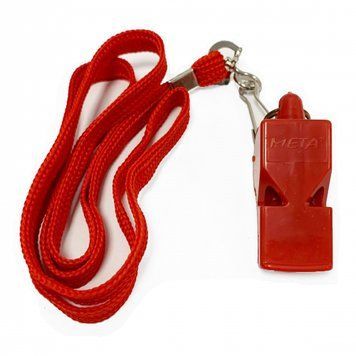 Свисток арбитра пластиковый со шнурком Meta Whistle plastic classic with lanyard красный Уни OFSM 1030001203
