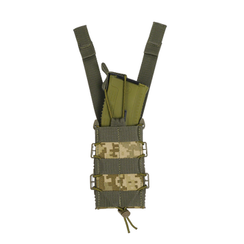 Жорсткий посилений тактичний підсумок KIBORG GU Single Mag Pouch Pixel 4058
