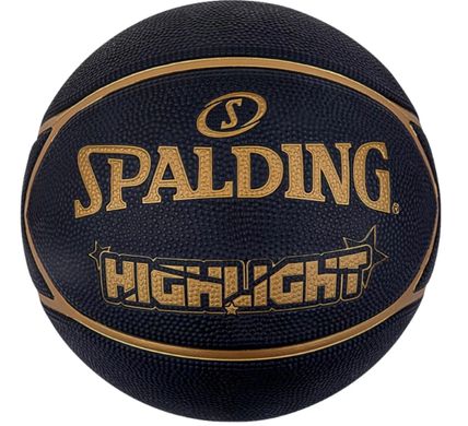 М'яч баскетбольний Spalding Highlight чорний, золотий Уні 7 00000024527