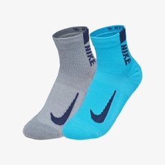 Шкарпетки Nike U NK MLTPLIER ANKLE 2PR сірий, блакитний Уні 34-38 00000014357