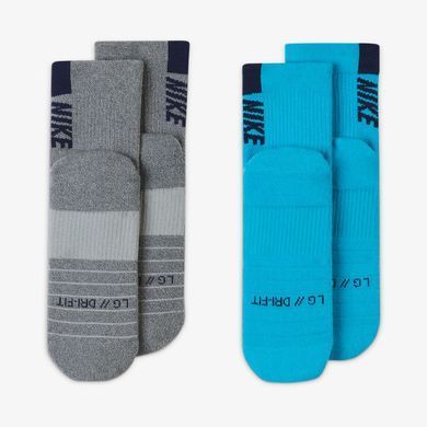 Шкарпетки Nike U NK MLTPLIER ANKLE 2PR сірий, блакитний Уні 34-38 SX7556-923