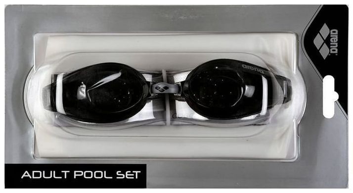 Комплект (очки+шапочка) Arena POOL SET черный, белый OSFM 00000035760