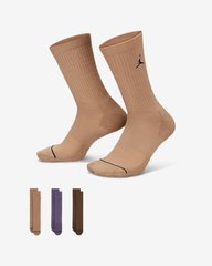 Шкарпетки Nike U J ED CUSH POLY CREW 3PR 144 коричневий, фіолетовий Уні 38-42 00000026404