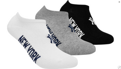 Шкарпетки New York Yankees 3 pk Sneaker чорний, білий, сірий Уні 43-46 00000013112