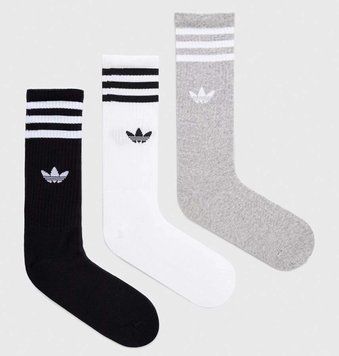 Шкарпетки Adidas HIGH CREW SOCK білий, сірий, чорний Уні  IU2653