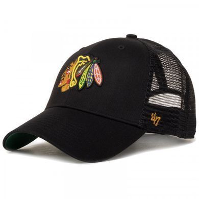 Кепка-тракер 47 Brand CHICAGO BLACKHAWKS BRANSON MES чорний, зелений Уні OSFA H-BRANS04CTP-BK