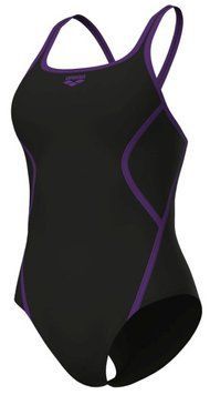 Купальник закритий для жінок Arena PRO_FILE SWIMSUIT SOLID чорний, фіолетовий Жін 42 008055-590