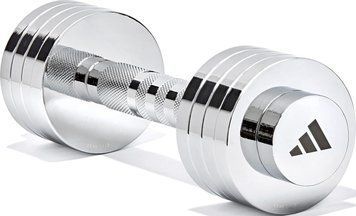 Гантель регульована Adidas Adjustable Chrome Dumbbell сріблястий 1-5 кг ADWT-11400