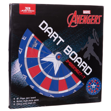 Дартс JOEREX Marvel Captain America JMBB19027-T з двосторонньою мішенню 46 см (18") та 6 сталевими дротиками JMBB19027-T