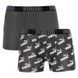 Трусы-боксеры Puma BIG LOGO AOP BOXER 2P темно-серый, белый Муж M 00000009333 фото 1
