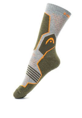 Шкарпетки Head HIKING CREW 2PPK UNISEX сірий, зелений Уні 35-38 00000007430