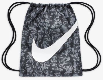 Рюкзак-мешок Nike Y NK DRAWSTRING - CAT AOP FA24 12L черный, серый Дит 35х46 см FZ2544-060