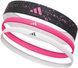 Повязки на голову Adidas Hairbands (Graphic) 3pk белый, розовый, черный One Size ADAC-16160 фото 1