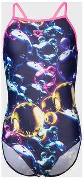 Купальник закритий для дівчат Arena SOAP BUBBLES SWIMSUIT LIGHT DR темно-синій Діт 128 см 008994-890