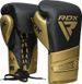 Боксерские перчатки RDX BOXING GLOVES MARK PRO TRAINING TRI LIRA 1 черный, золотой 14 унций BGM-PTTL1G фото 2