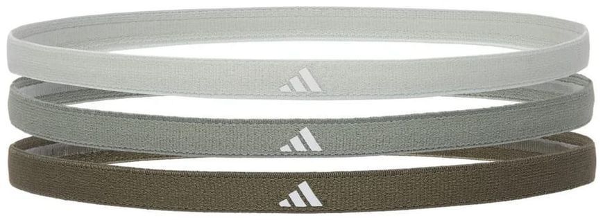 Пов'язки на голову Adidas Hairbands 3pk зелений, темно-сірий, сірий Уні One Size 00000035656