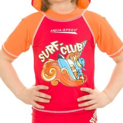 Топ сонцезахисний для хлопців Aqua Speed ​​SURF-CLUB T-SHIRT 2021 червоний, помаранчевий Діт 104см 00000015756