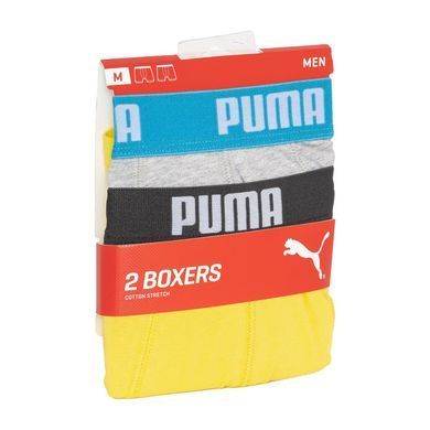 Труси-боксери Puma BASIC BOXER 2P сірий, жовтий Чол XL 521015001-006