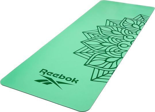 Коврик для йоги Reebok Natural Rubber Yoga Mat зеленый, мандала Уни 176 х 61 х 0,4 см RAYG-11085GN