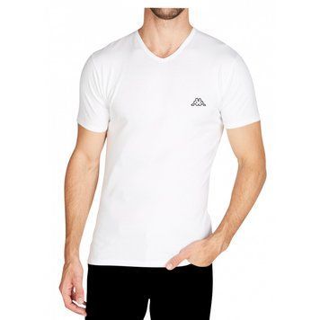 Футболка Kappa T-shirt Mezza Manica Scollo V білий Чол  K1311 Bianco