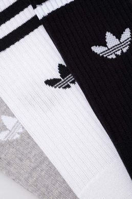 Шкарпетки Adidas HIGH CREW SOCK білий, сірий, чорний Уні M (40-42) IU2653