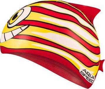 Шапка для плавання Aqua Speed ZOO FISH 8694 червоний, жовтий, білий Діт OSFM 115-31-fish