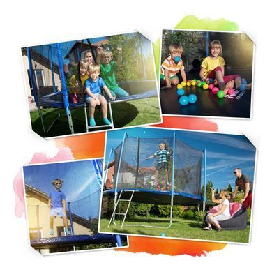 Батут Neo-Sport з зовнішньою сіткою 6 футів 183 см блакитний DM-NS-06Z181