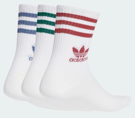 Шкарпетки Adidas CREW SOCK 3STR білий, червоний, зелений, синій Уні XL (46-48) 00000034974