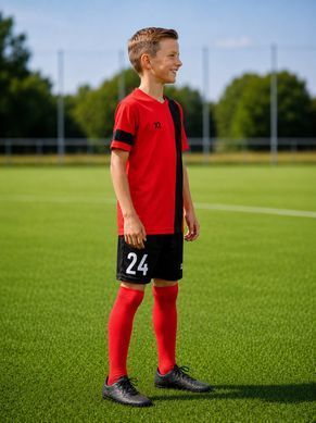 Дитяча футбольна форма X2 League (футболка+шорти), розмір L (червоний/чорний) DX2001R/BK
