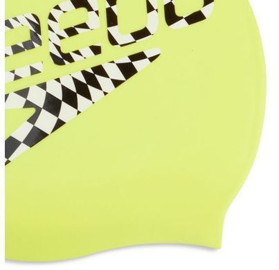 Шапка для плавання Speedo SLOGAN PRT CAP AU/AF/AM салатовий, чорний, білий Уні OSFM 00000031650